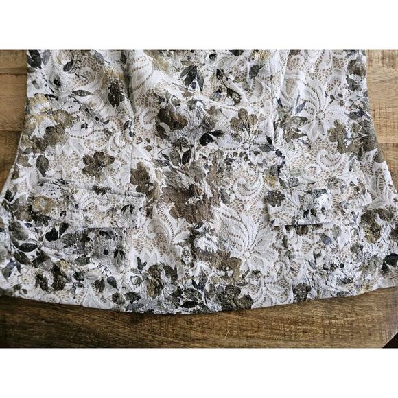 Maree Pour Toi All Over White Lace Bustier Top With Gold And Silver Floral 16 - Picture 8 of 11